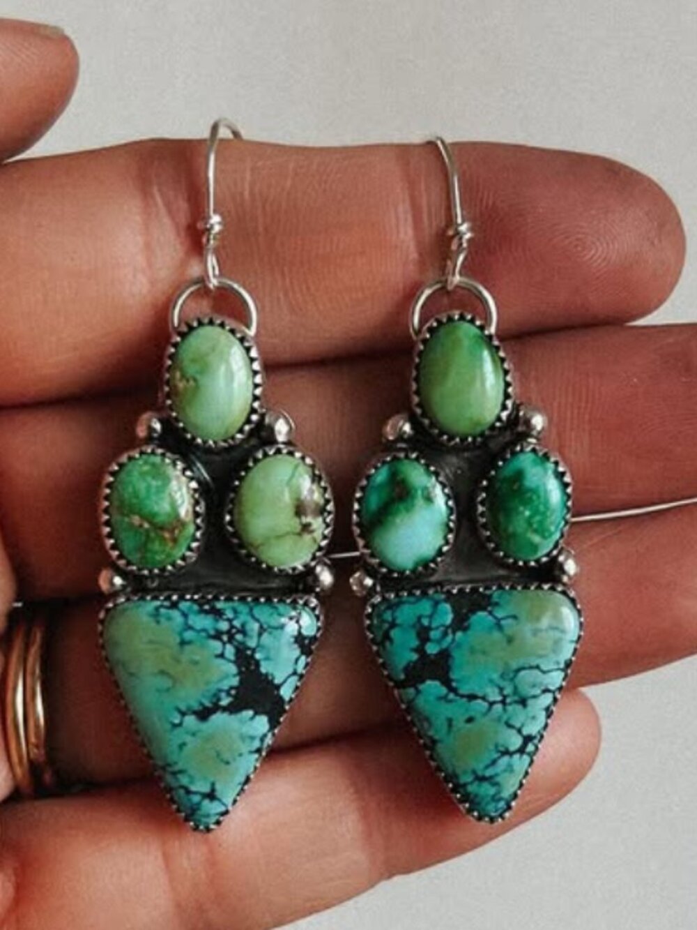 Turquoise Statement earrings - Picture 2 of 3